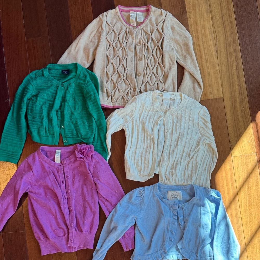5 Colorful Knit Cardigan Set. Size 4. All for $20